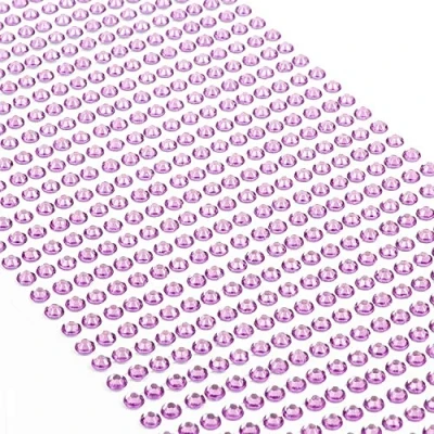 Afbeelding van Movoja Lilane Strass steentjes, ronde glitterstenen, 880 stuks, 4 mm, zelfklevend voor versieren en knutselen, sierstenen om op te plakken, stenen decoratieve stenen, knutselstenen, paars