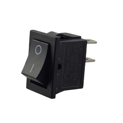 Afbeelding van Rocker mini TASTER 250V 6A 125V 10A AC/DC, KCD1 (6V 9V 12V 24V AC/DC) zwart rechthoekig montageopening 19 x 13 mm, 2 polig UIT / AN