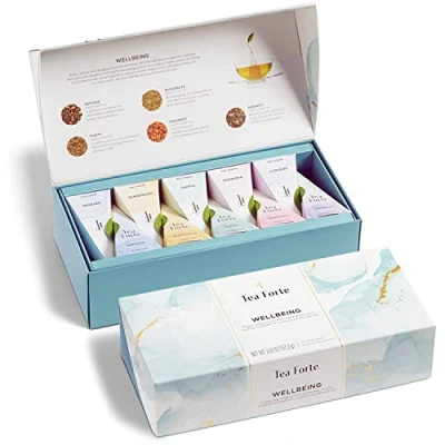 Afbeelding van Tea Forte Wellbeing Set met 10 piramides theezeef selectie van 5 thee en infusies
