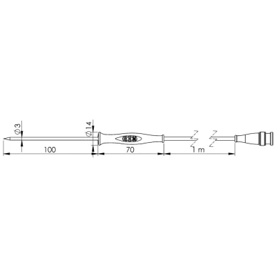 Afbeelding van Greisinger GF1T E3 B BNC Insteeksensor 70 tot +250 C Sensortype Pt1000