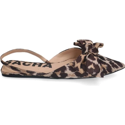 Afbeelding van sacha MIT Schleife Slingback ballerina ́s, Dames, Maat: 36, Leopard print Schoenen