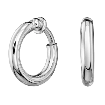Afbeelding van Traveller Clip Oorbellen Oorclips Dames Ring Zilverkleurig 18 mm Geplatineerd 157600