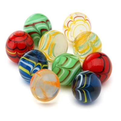 Afbeelding van ARSUK grote handgemaakte bloemen glow in the dark gestippelde glazen knikkers assortiment sport speelgoed kinderspellen lopen
