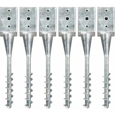 Afbeelding van vidaXL Grondpinnen 6 st 9x9x56 cm gegalvaniseerd staal zilverkleurig