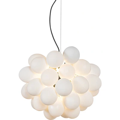 Afbeelding van QAZQA uvas Design Hanglamp eettafel 8 lichts Ø 50 cm Wit Woonkamer Slaapkamer Keuken