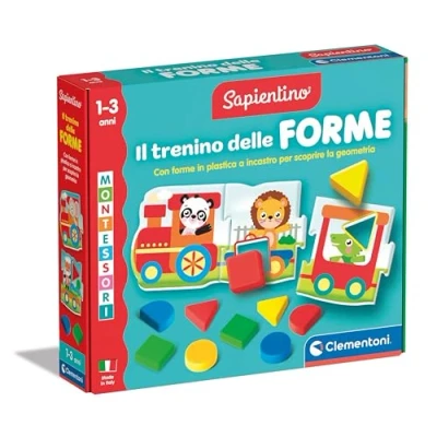 Afbeelding van Clementoni Sapientino Zug 1 jaar, Flashcards puzzel, leerkaarten voor kinderen, Montessori spel het leren van vormen, Italiaans, Made in Italy, 16865, meerkleurig