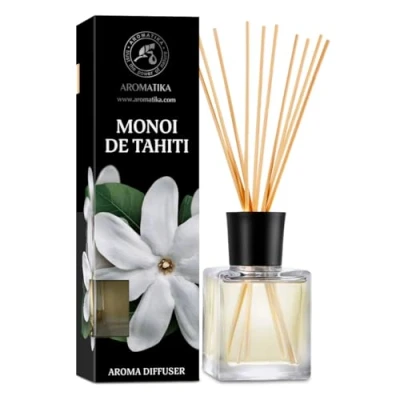 Afbeelding van Geurstokjes Monoi de Thahiti 200ml Intensieve Verse Langdurige en Frisse Geur Aromatherapie Diffuser Luchtverfrisser huisparfum geurolie geurverspreider met 8 bamboestokjes glazen fles charmante accessoires van Aromatika