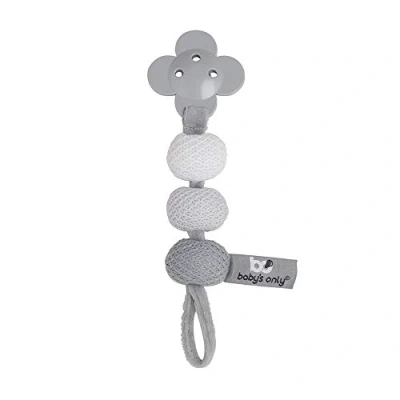 Afbeelding van Baby&#039;s Only Gebreid speenkoord Fopspeenkoord Fopspeenketting Zilvergrijs/Grijs/Wit Baby cadeau