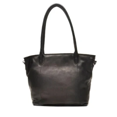 Afbeelding van Berba Lucca leren shopper Cognac, Black en Elephant grey