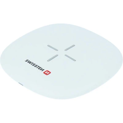 Afbeelding van Swissten Draadloze QI Oplader Wireless Charger Snel Draadloos Opladen 10W Wit