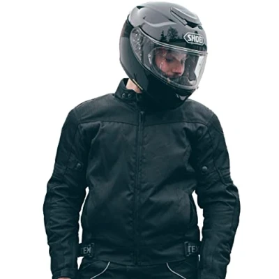 Afbeelding van Motorjas voor heren Cordura waterdicht textiel met protectoren CE gepantserd (EN 1621 1) Zomer of Winter Texpeed Zwart XL