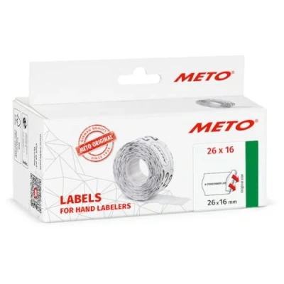 Afbeelding van Meto Prijskaartjes etiketten voordruk « A consommer jusqu&#039;au » (26x16 mm, 2 regels, 6.000 prijsetiketten, fluor rood, permanent