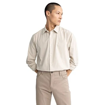 Afbeelding van DeFacto Herenshirt met lange mouwen en mouwen, stone, 3XL