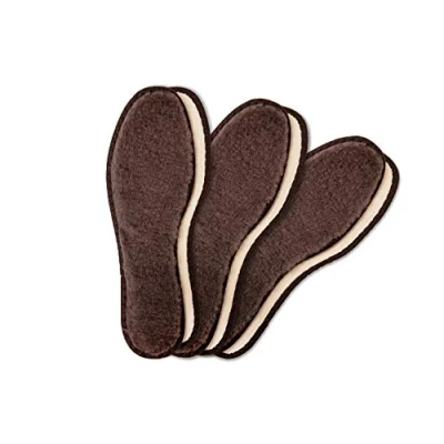 Afbeelding van Lamswollen Winterinlegzolen voor Laarzen Schoenen, Set van 3 Paar, Vervangende Inlegzool Heren en Dames, Lamsvacht Binnenzolen, Duurzaam Warm, Paar Inzetstukken (45 EUR /11 UK Men)
