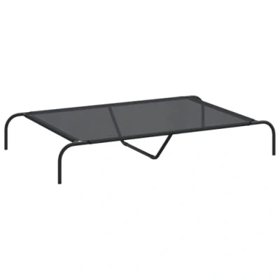 Afbeelding van vidaXL Hondenmand verhoogd 130x80x20 cm textiel en staal zwart