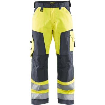 Afbeelding van Blaklader Werkbroek HIgh Vis zonder spijkerzakken 1566 1811 Geel/Medium Grijs C58