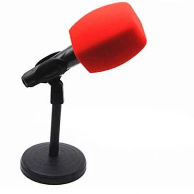 Afbeelding van Saidbuds Schuim Mic Cover Handheld Microfoon Windscherm Grote Foam Windschermen Pop Filters voor Broadcast Interview Microfoons (Rood)