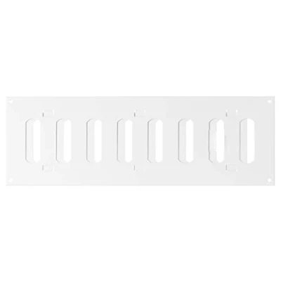 Afbeelding van Steinberg14 Wit ventilatierooster van metaal met afsluitbare lamellen, rechthoekig, 300 x 100 mm