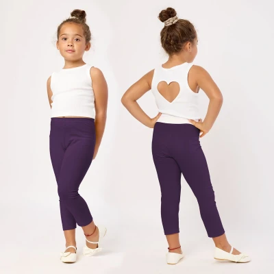 Afbeelding van Merry Style MS MS10 131 LE Meisjes 2Pack Leggings Sport Vrijetijdsbroek Lang Viscose Sporbroek Yogabroek Pruim 128