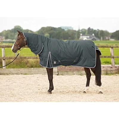 Afbeelding van Winterdeken Harry&#039;s Horse Outdoordeken met hals Thor 200 Donkerblauw Bovenlengte: 95 cm &amp; Onderlengte: 145