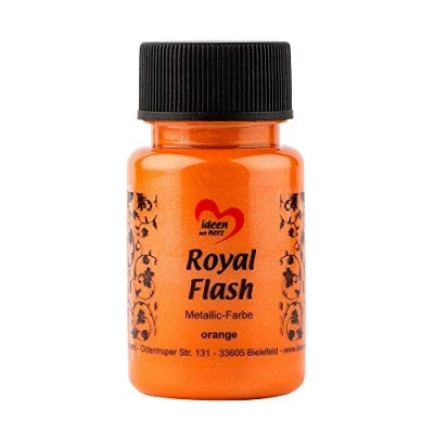 Afbeelding van Royal Flash, acrylverf, metallic, met fijnste glitterdeeltjes, 50 ml (oranje)