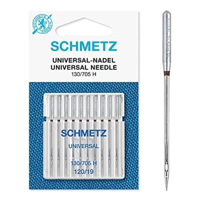 Afbeelding van SCHMETZ Naaimachinenaalden: 10 universele naalden, naalddikte 120/19, 130/705 H, op elke gangbare naaimachine te gebruiken