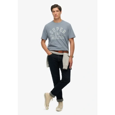 Afbeelding van Superdry Athletic Essential Graphic Tshirt print, Heren, Maat: Large, Flint stone blue grey