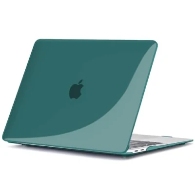 Afbeelding van TECOOL Hoes Compatibel met MacBook Air M1 13&quot; (A2337) en Retina 2018 2020 (A2179 A1932), Plastic Slanke Beschermende Harde Case, Glanzend Oppervlak, Diep blauwgroen