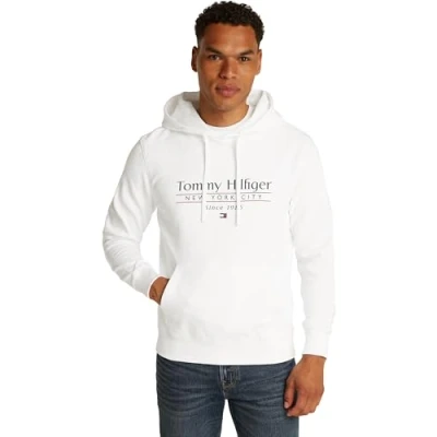 Afbeelding van Tommy Hilfiger Center Stack Hoody Sweater, Heren, Maat: Small, White