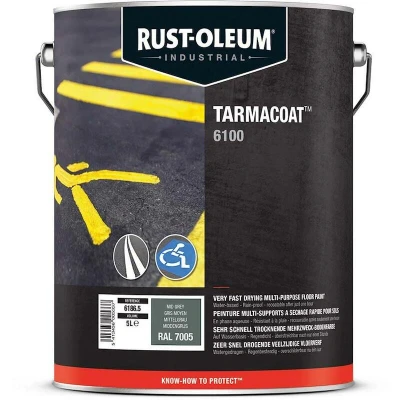 Afbeelding van rust oleum tarmacoat sneldrogende vloerverf ral 7005 middengrijs 5 ltr