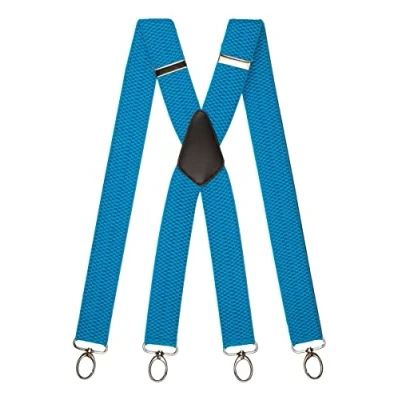 Afbeelding van Olata Werk Bretels X Vorm Met Karabijnhaken 4 cm. Turkoois (Zilveren Clips)