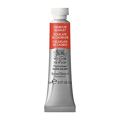 Afbeelding van Winsor &amp; Newton 8840302 Professional Water Colour, fijnste kunstenaars aquarelverf met de hoogst mogelijke pigmentatie, uitstekende lichtechtheid 5ml Tube, Cadmium Scarlet