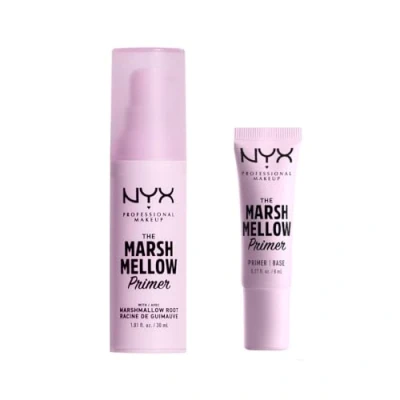 Afbeelding van NYX Professional Makeup The Marshmellow Primerset, basis met veganistische formule, veelzijdig voor een gelijkmatige teint, 2 delig normale (30 ml) en mini formaat (8