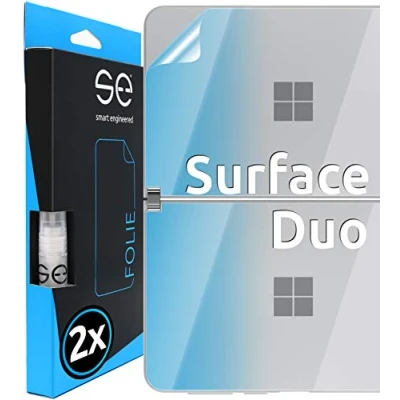 Afbeelding van smart engineered [2 stk.] 3D beschermfolie voor de achterkant compatibel met Microsoft Surface Duo, transparante, zelfherstellende bescherming tegen vuil en krassen, backcover, oud beschermglas