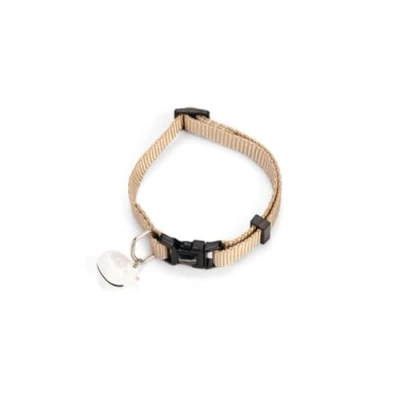 Afbeelding van Beeztees Uni Kattenhalsband Nylon Beige 20 30 cm x 10 mm