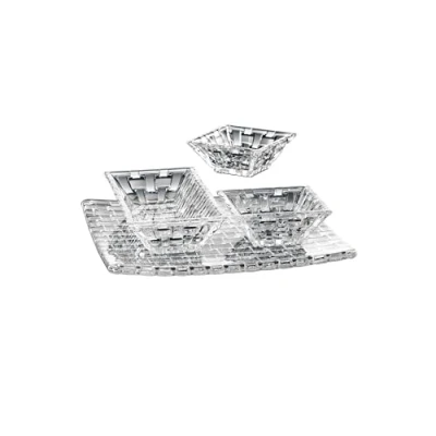 Afbeelding van Spiegelau &amp; Nachtmann, 4 delige serveerset, 1x plaat inclusief 3x dipschaaltjes, kristalglas, Bossa Nova, 0097633 0