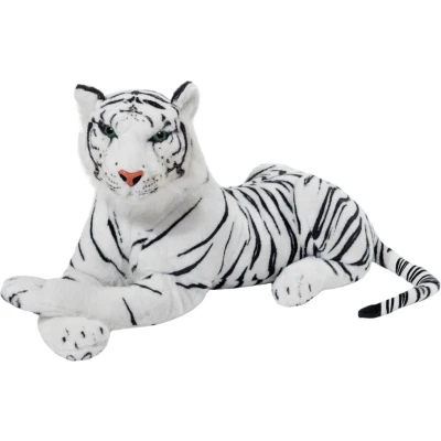 Afbeelding van BRUBAKER Knuffel Tijger 45 cm Liggende Wit