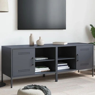 Afbeelding van vidaXL Tv meubelen 2 st 68x39x50,5 cm staal antracietkleurig