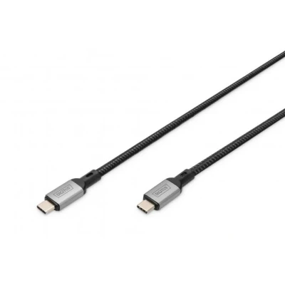 Afbeelding van Digitus USB C kabel 4.0 stekker 1 m Zwart Afscherming gevlochten, Afgeschermd, Scheurbestendig, Rond DB 30044