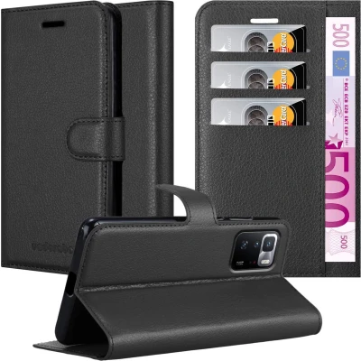 Afbeelding van Cadorabo Hoesje geschikt voor Xiaomi POCO X3 GT in PHANTOM ZWART Beschermhoes met magnetische sluiting, standfunctie en kaartvakje Book Case Cover Etui