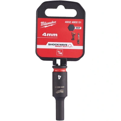 Afbeelding van Milwaukee Accessoires SHOCKWAVE Slagdop 1/4&quot; diep 4mm 1 stuk 4932480251