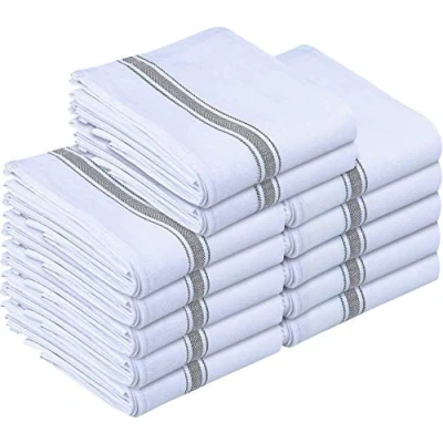 Afbeelding van Utopia Towels Vaatdoeken, 38 x 64 CM, 100% Ringgesponnen katoen Super Absorberend Linnen Keukendoeken, Zachte Herbruikbare Schoonmaak Bar en Theedoeken Set (12 Pak, Grijs)