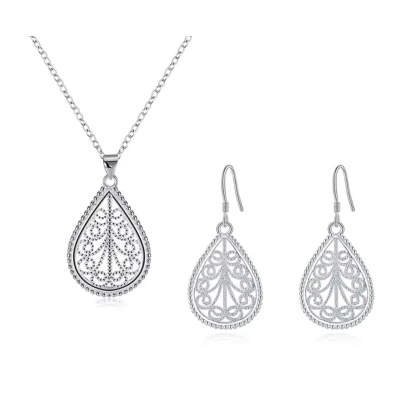 Afbeelding van N3 Collecties 925 Sterling Zilveren Ketting Voor Vrouwen Hart CZ Kristal