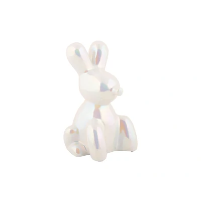 Afbeelding van Present Time Ornament Balloon Bunny Wit 10x9x15cm Scandinavisch