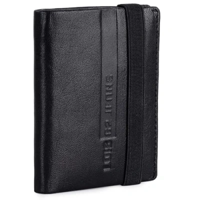 Afbeelding van Lois Portemonnee Leer Heren Functioneel en Duurzaam Wallet For Men, Mens met Tijdloze, Bestendige Leer. RFID Portemonnee. 202618, Zwart