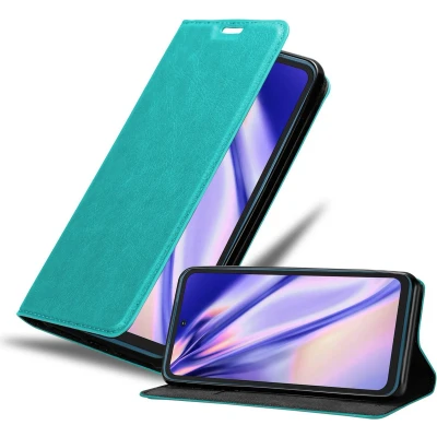 Afbeelding van Cadorabo Hoesje geschikt voor Nokia XR20 in BENZINE TURKOOIS Beschermhoes met magnetische sluiting, standfunctie en kaartvakje Book Case Cover Etui