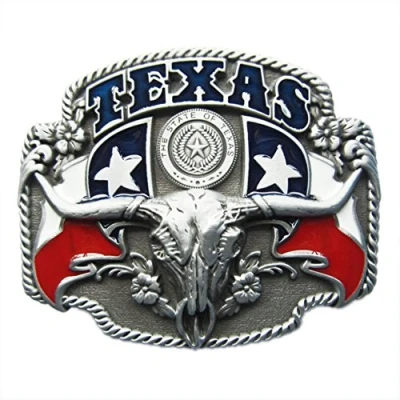 Afbeelding van Vintage stijl Longhorn Bull State glazuur Western Cowboy riem gesp