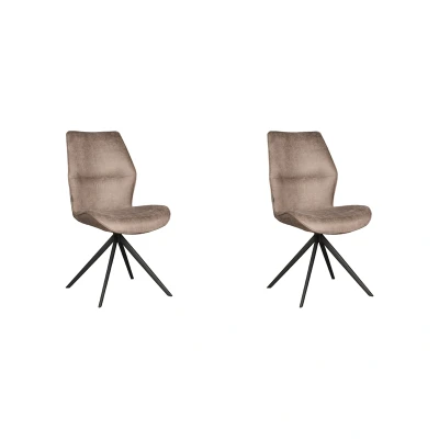 Afbeelding van Label51 Comfy eetkamerstoel micro suede taupe Stof