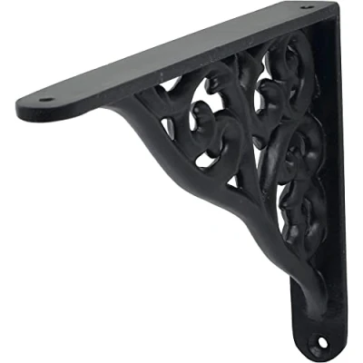 Afbeelding van Duraline Baroque console plankdrager, metaal, zwart, 19 x 15 cm