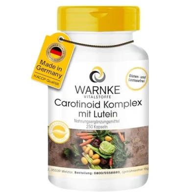 Afbeelding van Carotenoïdencomplex luteïne + zeaxanthine bèta caroteen lycopeen 250 capsules bulkverpakking Warnke Vitalstoffe Duitse apothekerskwalitei